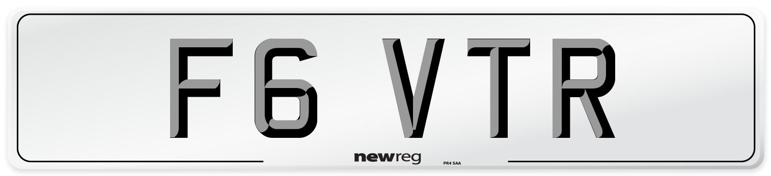 F6 VTR Number Plate from New Reg